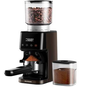 lot 140 image: SHARDOR Conical Burr Coffee Grinder for Espresso with Precision Timer, Touchscreen Adjustable Electric Burr Mill with 51 Precise Settings for Home Use, Anti-static, Brushed Stainless Steel - Retail $80.88