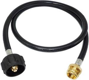 lot 2141 image: DozyAnt 4 Feet Propane Adapter Hose 1 lb to 20 lb Converter Replacement for QCC1Type1 Tank Connects 1 LB Bulk Portable Appliance to 20 lb Propane Tank - Certified