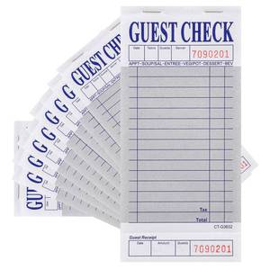 lot 2142 image: Guest Check Pads (9Pack) Server Note Pads - 500 Total Guest Checks - 1 Part Gray Paper Guest Check Pads with Guest Receipt - Check Pads for Servers, Hotels, Lounges, Cafes, Restaurants Orders Gray