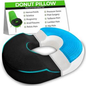 lot 2150 image: AnboCare Donut Gel Sitting Pillow - Orthopedic Memory Foam for Tailbone Pain, Hemorrhoid, Bed Sores, Postpartum, Prostate, Coccyx & Sciatica Pain