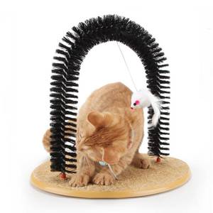 lot 2161 image: Cat Scratcher, Brushes for Indoor Cats, Arch Self Groomer Scratching Board, Hair Brush for Shedding, Face Head Self Grooming Brush Post for Deshedding with Cute Kitten Toy