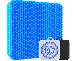 lot 2010 image: 19.7 Gel Seat Cushion, Super Large & Thick Office Chair Cushion for Long Sitting - Back Hip Tailbone Pain Relief Cushion, Egg Seat Cushion Desk Chair Pads for Cars Wheelchair - Fits up to 550 lbs