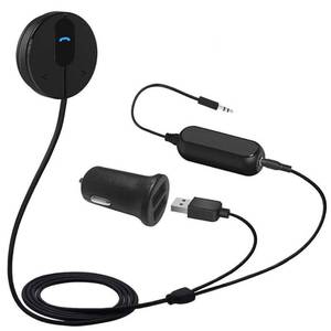lot 2214 image: BESIGN BK01 Bluetooth Car Kit, Wireless Receiver for Handsfree Talking and Music Streaming with Ground Loop Noise Isolator for Car with 3.5mm Aux Port