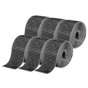 lot 2222 image: uxcell 6pcs Self-Adhesive Rhinestone Ribbon Crystal Diamond Bling Strips with 2 mm Rhinestone for DIY Arts Crafting Wedding Party Car Phone Decoration, Black Crystal
