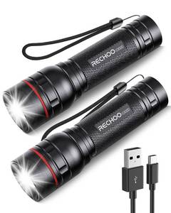 lot 2225 image: RECHOO Rechargeable Flashlights High Lumens, 2 Pack G1000 Super Bright Flash Light, Small Led Tactical Flashlight with 3 Lighting Modes, Portable Flashlights for Camping Home (Battery Included)