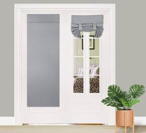 lot 2248 image: PI Blackout French Door Curtain,Privacy Thermal Insulated Door Window Curtain for Glass DoorFront DoorSliding DoorPatio Door 1 Panel (W26XL68,Light Grey)