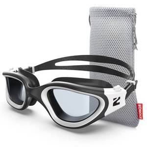 lot 2253 image: ZIONOR Swim Goggles, G1 SE Swimming Goggles Anti-fog for Adult Men Women (A0-Clear Lens Black White Frame)