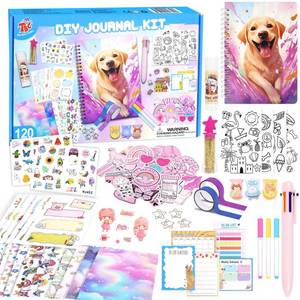 lot 2259 image: TBC The Best Crafts DIY Journal Kit for Girls - Great Gift for 6-14 Year Old Girl,Engaging DIY Journal Kit for Creative Kids, Doodles and More for Girls (120 PCS)