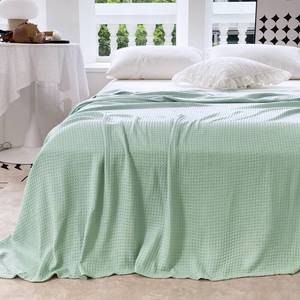 lot 2262 image: AmyHomie Cooling Blanket Queen Size, 100% Rayon Derived from Bamboo,Cool Summer Blanket for Hot Sleepers Soft Comfy Waffle Lightweight Blankets for All Seasons(90x90in,Sage Green)