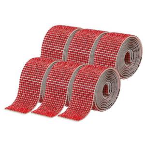 lot 2271 image: uxcell 6pcs Self-Adhesive Rhinestone Ribbon Crystal Diamond Bling Strips with 2 mm Rhinestone for DIY Arts Crafting Wedding Party Car Phone Decoration, Red