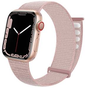 lot 2272 image: Sport Loop Band Compatible with Apple Watch Band 38mm 40mm 42mm 44mm iWatch Series 6 5 SE 4 3 2 1 Strap, Nylon Velcro Women Men Stretchy Elastic Braided Adjustable Wristband, 38mm 40mm Rose Pink