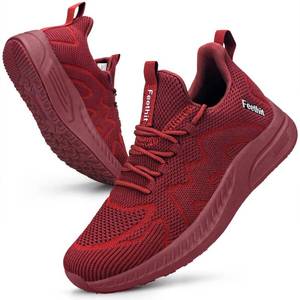 lot 2274 image: Feethit Running Shoes for Women Non Slip Walking Tennis Shoes Slip on Work Gym Fashion Sneakers Burgundy 10