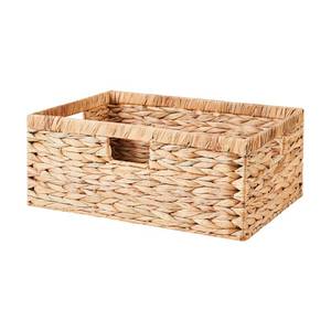 lot 2275 image: LGENHOOM Rectangle Water Hyacinth Storage Basket, Wicker Storage Basket with Built-in Handles, Pantry Basket for Organizing, Handwoven Basket for Shelves (Water Hyacinth 16.5 x 12.6 x 6.7)