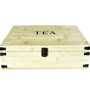 lot 2283 image: Zen Earth Inspired White Wooden Tea Box Storage Chest Big 14 x 8 x 4 Organizer Tall, Adjustable Shelves Handmade Natural Decorative Chest Display