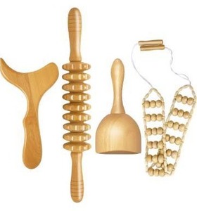 lot 2285 image: AICNLY 4 Pcs Wood Therapy Massage Tools for Body Shaping, Lymphatic Drainage Massager, Maderoterapia kit, Wooden Massage Roller, Anti-Cellulite Massager, Body Sculpting Tools Set