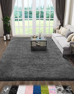 lot 2292 image: Ophanie 5x7 Area Rugs for Living Room Grey, Fluffy Shag Large Fuzzy Plush Soft Throw Rug, Gray Large Shaggy Floor Big Carpets for Bedroom, Kids Home Decor Aesthetic, Nursery
