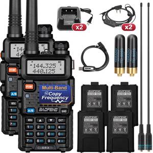 lot 2293 image: Baofeng 5RX Ham Radio (Upgraded of UV-5R) Multi-Band Receiving Two Way Radio with 4pcs Battery,VHF,1.25M,UHF,AMFM Reception,DTMF VOX SCAN Dual Watch,Walkie Talkie with Earpiece& 771 Antenna,2 Pack