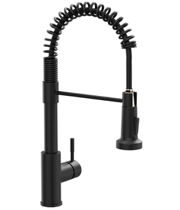 lot 2291 image: Matte Black Kitchen Faucet Kitchen Faucets with Pull Down Sprayer Single Handle Spring Kitchen Sink Faucet