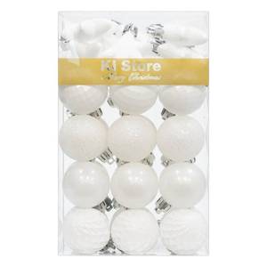 lot 2310 image: KI Store White Christmas Balls 34pcs 1.57-Inch Small Christmas Tree Decoration Ornaments for Xmas Tree Holiday Wreath Garland Decor Ornaments Hooks Included