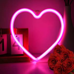 lot 2322 image: Narasios Pink Room Decor Neon Sign Gifts for Teen Girl Her Girlfriend Heart Neon Light Window Table Wall Decoration for Bedroom Preppy Home Dorm Room UsbBattery Operated