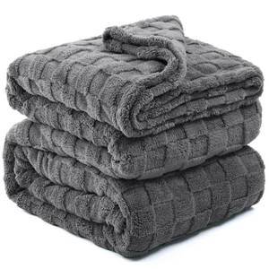lot 2326 image: Kaisa Twin Blankets Throw 60x80, Ultra Soft Cozy Bed Blankets for Couch Sofa Bed, 3D Checkered Blankets for Home Decor, Breathable Warm Lightweight Fall Blankets, Gifts for Girl Woman, Gray