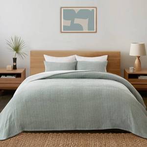 lot 2328 image: EVERGRACE Cotton Quilt Set Queen Size 3 Pieces, Ultra Soft Pick Stitch Matelasse Coverlet Oversized Bedspread, Lightweight Quilted Bedding Set for All Season, with Matching Shams, Sage Green - Retail $108.3