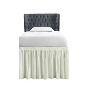 lot 2338 image: Dorm Bed Skirt, Dorm Bed Skirt Twin XL, 100% Microfiber Dorm Bed Skirt, Twin Extra Long Dorm Bedding,Ruffled Dorn Bed Skirt, College Bed Skirt, Twin XL 32(Ivory)