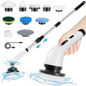 lot 2352 image: Yorraka Electric Spin Scrubber Cordless, Electric Scrubber for Cleaning Bathroom with Long Handle, Electric Shower Scrubber, Power Cleaning Brush with 9 Brush Heads for Bathtub Tile Floor Car