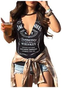 lot 2361 image: Smooth As Tennessee Whiskey Tank Tops Women Sexy Summer Deep V Neck Sleeveless T Shirts Country Music Graphic Basic Tank (Jack Black, Small)