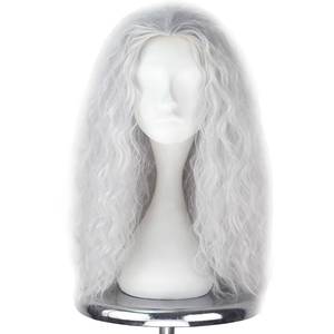 lot 2364 image: iCos Old Lady Wig Long Curly Fluffy Dirty Silver Grey Witch Hair Wig Grandma Wig Halloween Costume Movie Cosplay Punk Wig Adult Men Women Wig
