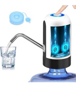 lot 2367 image: Water Bottle Pump 5 Gallon Water Bottle Dispenser USB Charging Automatic Drinking Water Pump Portable Electric Water Dispenser Water Bottle Switch (White)