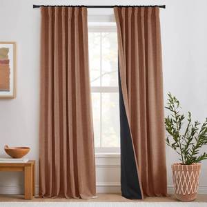 lot 2368 image: PANELSBURG Modern Farmhouse Western Curtains for Living Room Bedroom Winter Warm Curtains Boho Terracotta Rust Burnt Orange Blackout Curtains 96 Inches Long 7 FT