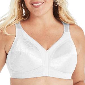lot 2373 image: PLAYTEX Womens 18 Hour Comfort-strap Wireless Bra, Full-coverage With 4-way Trusupport, Single & 2-pack Bras, White, 34DD US