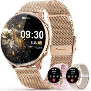 lot 2376 image: elfofle Smart Watches for Women 1.39 Fitness Tracker with AnswerMake CallsSleep MonitorIP67 Waterproof 120 Sport ModeSleep Monitor Watch for Android iOS (Rose Gold)
