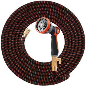 lot 2385 image: Reclite Expandable Garden Hose 100FT Upgraded Water Hose 2024 VersionNew Patented with 10-Way High Pressure Water Spray Nozzle and Extra Strength 1800D Flexible Hose with 34 Solid Brass Fittings