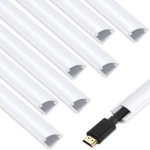 lot 2386 image: 136in Corner Cable Concealer, Corner Cord Hider for One Cord, Wire Covers for Cords, Paintable Corner Cord Cover, Cable Management Channel Cable Raceway for Wall, Floor Baseboard, Ceiling -8 X L17in
