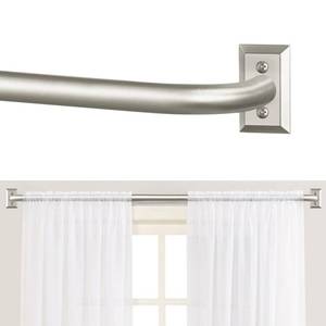 lot 2392 image: TANGWIN Wrap Around Curtain Rods,Brushed Nickel Curtain Rods for windows 72 to 144 Inch,1 Inch Long Adjustable Curtain Rod,Blackout Drapery Rods,Room Darkening Window Curtain Rods 72-150,Satin Nickel
