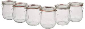 lot 2396 image: Mini Tulip Jelly Jar with Glass Lids 6 Rings and 12 Clamps, 6 Count (Pack of 1)