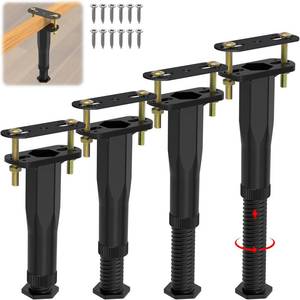 lot 2398 image: 4 PCS Adjustable Height Center Support Leg for Bed Frame (6.5-11), Upgrade Under Bed Support Leg with Wider Base, Bed Center SlatFurniture, Heavy Duty Bed Replacement Legs Bed Slats Support Legs