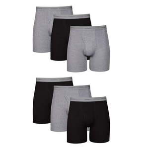 lot 2400 image: Hanes Men s Value Pack Assorted Boxer Briefs 6 Pack, Size 2XL