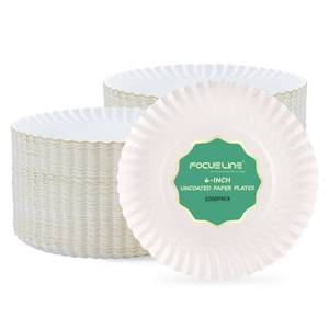 lot 18509 image: FOCUSLINE 6 Inch Paper Plates 1000 Count, White Paper Plates Uncoated, Everyday Disposable Dessert Plates 6 Small Paper Plates Bulk 1000 Count