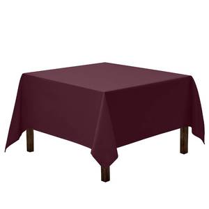 lot 18524 image: Gee Di Moda Square Tablecloth - 70 x 70 Inch Burgundy Table Cloth for Medium Square or Round Tables - Heavy Duty Washable Fabric - for Buffet Table, Holiday Party, Dinner, Wedding & Baby Shower