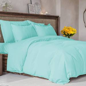 lot 18525 image: Duvet Cover Queen Size Set - Extra Soft Queen Size Duvet Cover - 90 x 90 Queen Duvet Cover w 2 Pillow Shams - Easy Care & Fade Free - Hotel Luxury Duvet Cover w Zipper Closures & Ties (Spa Blue)