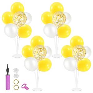 lot 18529 image: ZJDHPTY Yellow and White Balloon Stand Centerpiece Table Decorations for Bee Sunflower Daisy Birthday Bridal Shower Engagement Wedding Party Decorations(Yellow white set4)