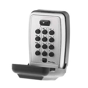 lot 18530 image: Master Lock Black Wall Mount Key Lock Box with Push Button Code for Listings, Outdoor Key Safe for Realtors, Job Sites, Landlords and Property Managers, 5 Key Capacity, 5423D
