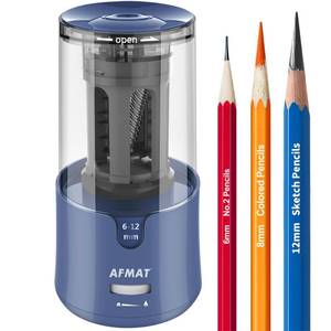 lot 18532 image: AFMAT Electric Long Point Pencil Sharpener for Artist, Auto Stop & Fast Sharpening, 8-17mm Super Long Point, Artist Pencil Sharpener Plug in for 6-12mm CharcoalDrawingSketchingColored Pencils