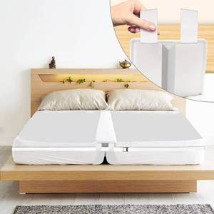 lot 18539 image: flybold Bed Bridge Twin to King Bed Converter Kit - Bed Gap Filler for Adjustable Bed 9 - Wide Mattress Wedge Connector with Two End Loops and Storage Bag for Travel Kids - Family Guests Stayovers