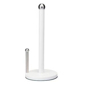 lot 18540 image: Kitchen Details Countertop Single Tear Paper Towel Holder, Free Standing, Weighted Bottom, Holds Large Rolls, Dispenser Bar Prevents Unraveling, White