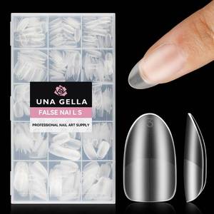 lot 18541 image: UNA GELLA Short Oval Press on Nails Tips, 504Pcs Pre-file Inner & Full Matte Surface Short Oval Round Gel Nail Tips, 15 Sizes No C Curve Clear Fake Nails for Nail Extension Art DIY Salon