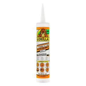 lot 18547 image: Gorilla Max Strength Clear Construction Adhesive, 9 Ounce Cartridge, Clear, (Pack of 1)